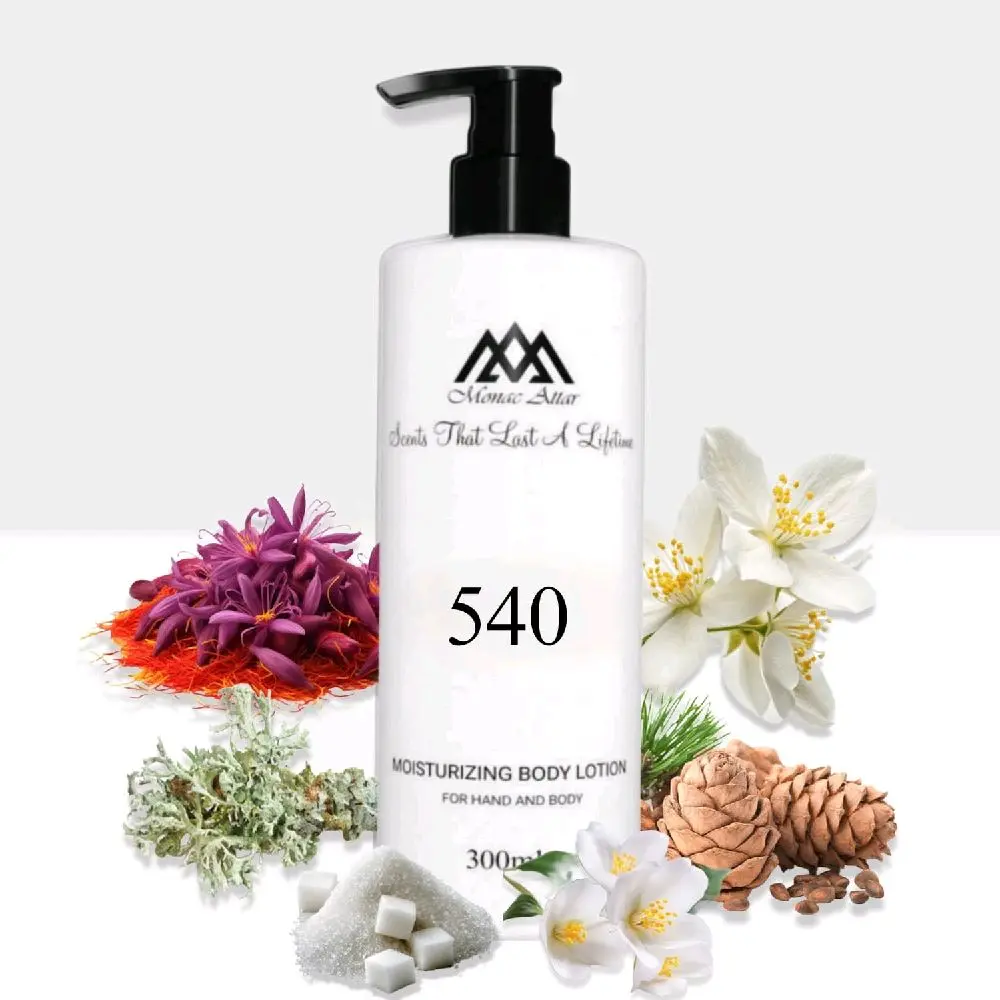 Monac 540 Body Lotion Inspired by Baccarat Rouge 540 - 300ml/10floz, Moisturizing for Hand and Body Care Blend Daily Essence Moisturizers Floral Bright