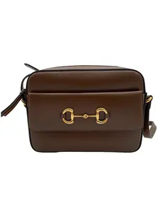 Pre-owned LEATHER Shoulder Bags GUCCI HORSEBIT 1955 SMALL BROWN SHOULDER BAG