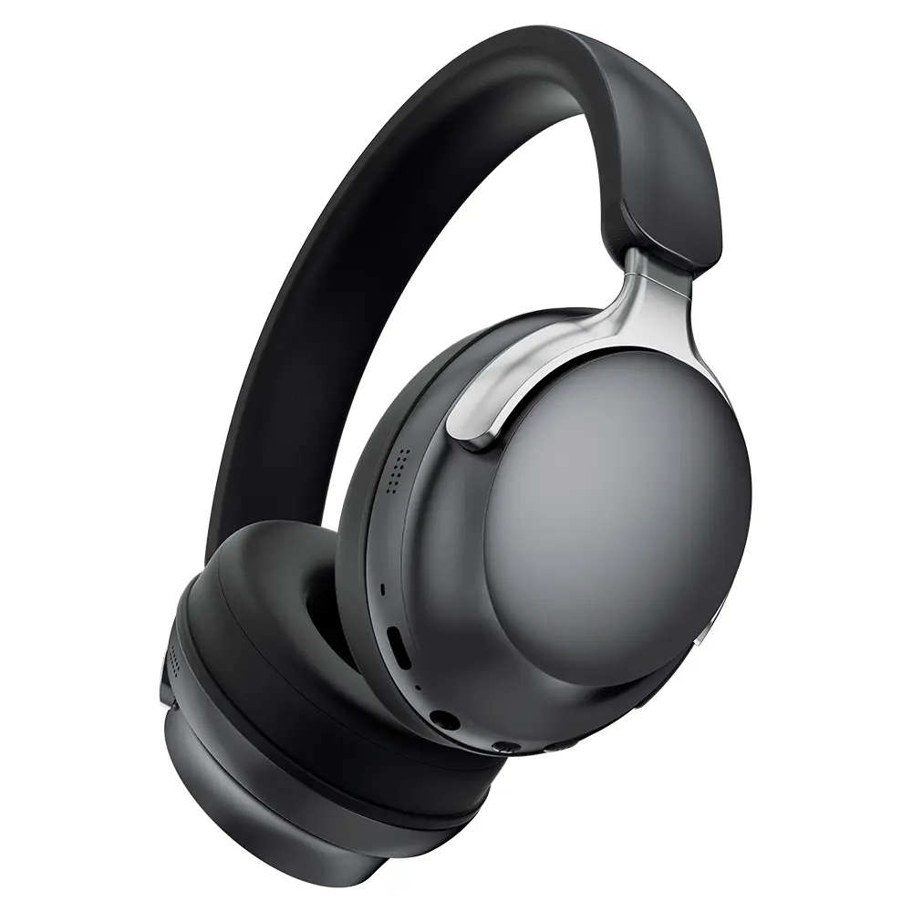 Wireless Bluetooth Over-Ear Noise Cancelling Headphones with Hi-Res Audio, 100-Hour Battery Life, Foldable Lightweight Portable Design, Microphone for iOS/PC/Android, Ideal for Home Office & Business Trips, Black