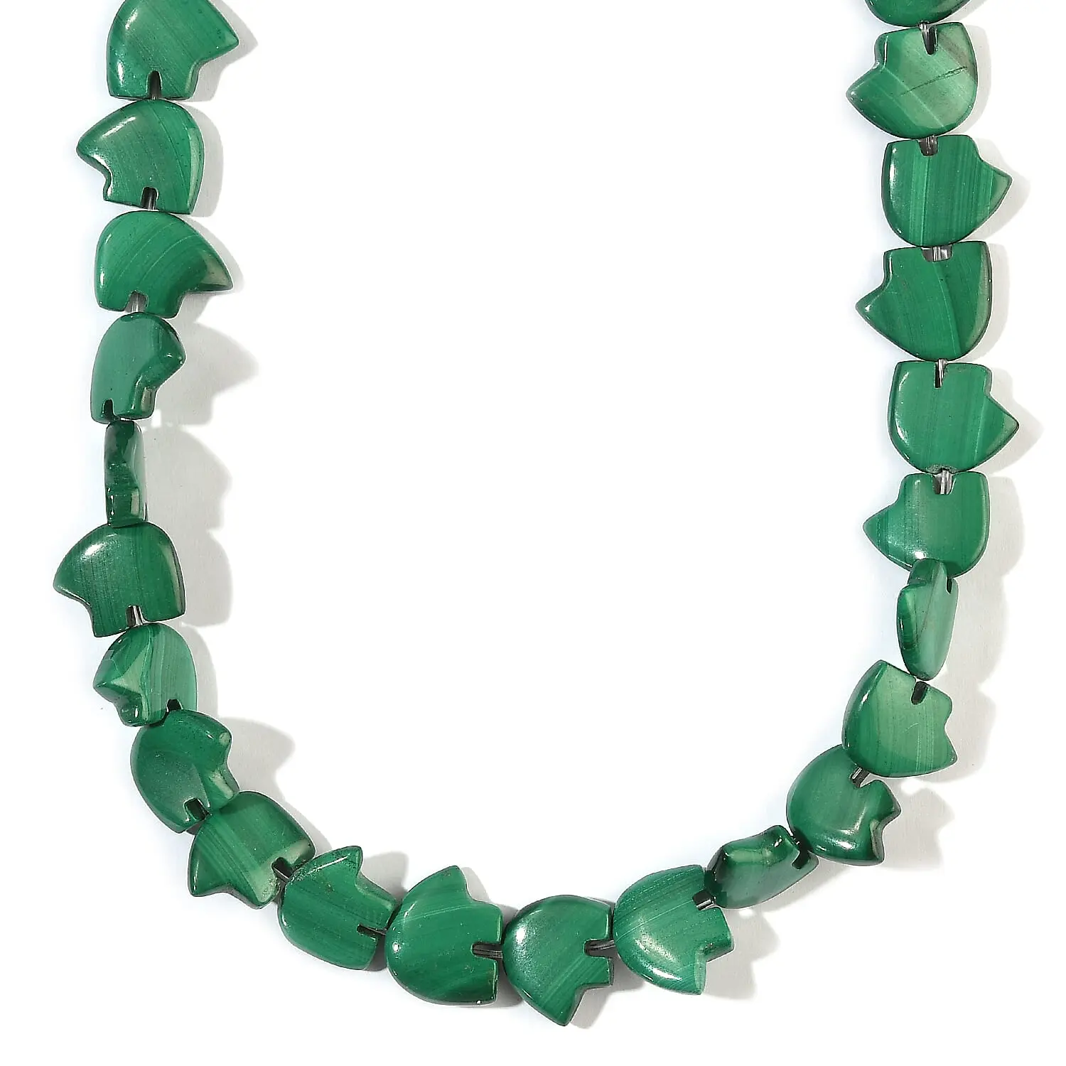 African Malachite Fancy Necklace (16 Inches) 209.85 ctw