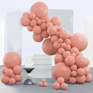 PartyWoo Dusty Pink Balloons 140pcs Different Sizes of 18 12 10 5 Inch Blush Pink Dusty Rose Boho Netural Balloon Arch Kit Garland for Baby Shower Princess Girl Birthday Party Decorations Pink-F01