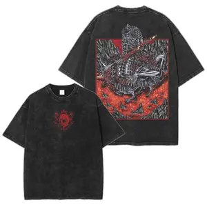 Elden Ring Rykard Lord of Blasphemy Grim Double- Sided T-Shirt,  Unisex Acid Washed Lightweight Cotton T-Shirt, Gift For Game Fan, Streetwear