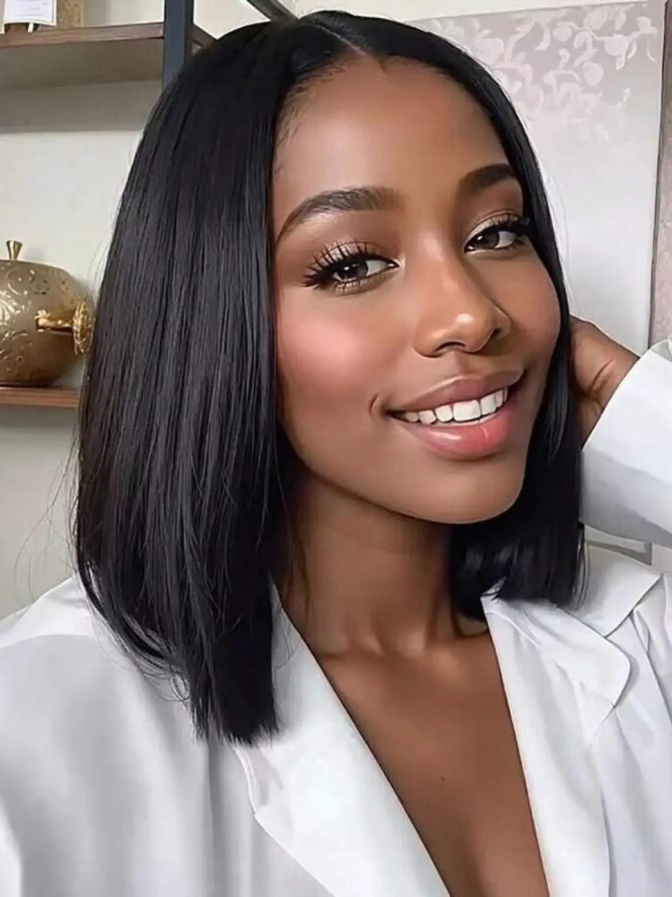13x4 HD Lace BoB Straight Wig 180% Density, Glueless HD Wigs, Pre-Cut Human Hair Bob Wigs, Natural Look, Fashionable Style, Suitable for Daily Wear