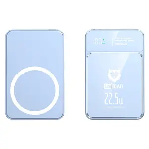 Power Bank for iPhone 16/15/14/13/12 Pro/Pro Max/Plus/Mini, 10000mAh Wireless Portable Charger with USB-C Cable, LED Display, 22.5W PD Fast Charging, Mag-Safe Battery Pack Magnetic Electronic Device Smartphone Protection Digital Cellphone White