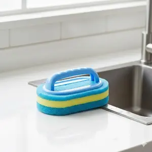 Ultimate Cleaning Sponge Scrubber: Effortlessly Remove Stubborn Stains Without Scratching Surfaces! Perfect for Dishes, Pots, Windows, Ceramic Tubs & Walls. Durable, Easy to Clean, Reusable. A Must-Have Household Cleaning Tool. Dishwashing Sponge