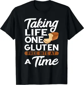 100% Cotton Taking Life One Gluten Free Gluten Celiac Disease Gluten T-Shirt
