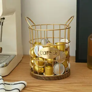 Metal Coffee Capsule Storage Basket, Geometric Design, Snack and Candy Dish, Creative Fruit Bowl, Modern Decorative Plate