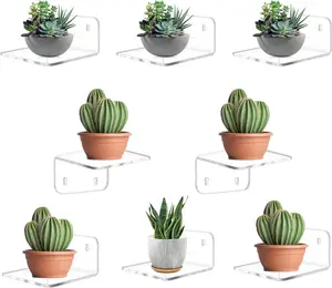 Acrylic Small Shelf,Mini Acrylic Wall Shelf,Acrylic Shelf,for Pop Figures,Plant,Picture Photo Modern Wall for Office Bedroom Living Room