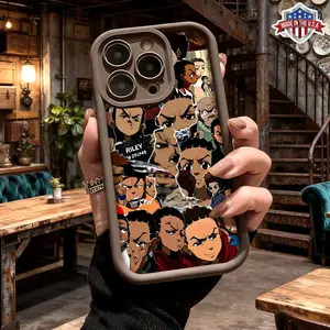 Cool Anime Character Collage Pattern Case for iPhone 17 16 15 14 Pro Max 13 12 11 XR XS Plus Air Slim Lightweight Shockproof Anti Drop Protective Durable TPU Cover
