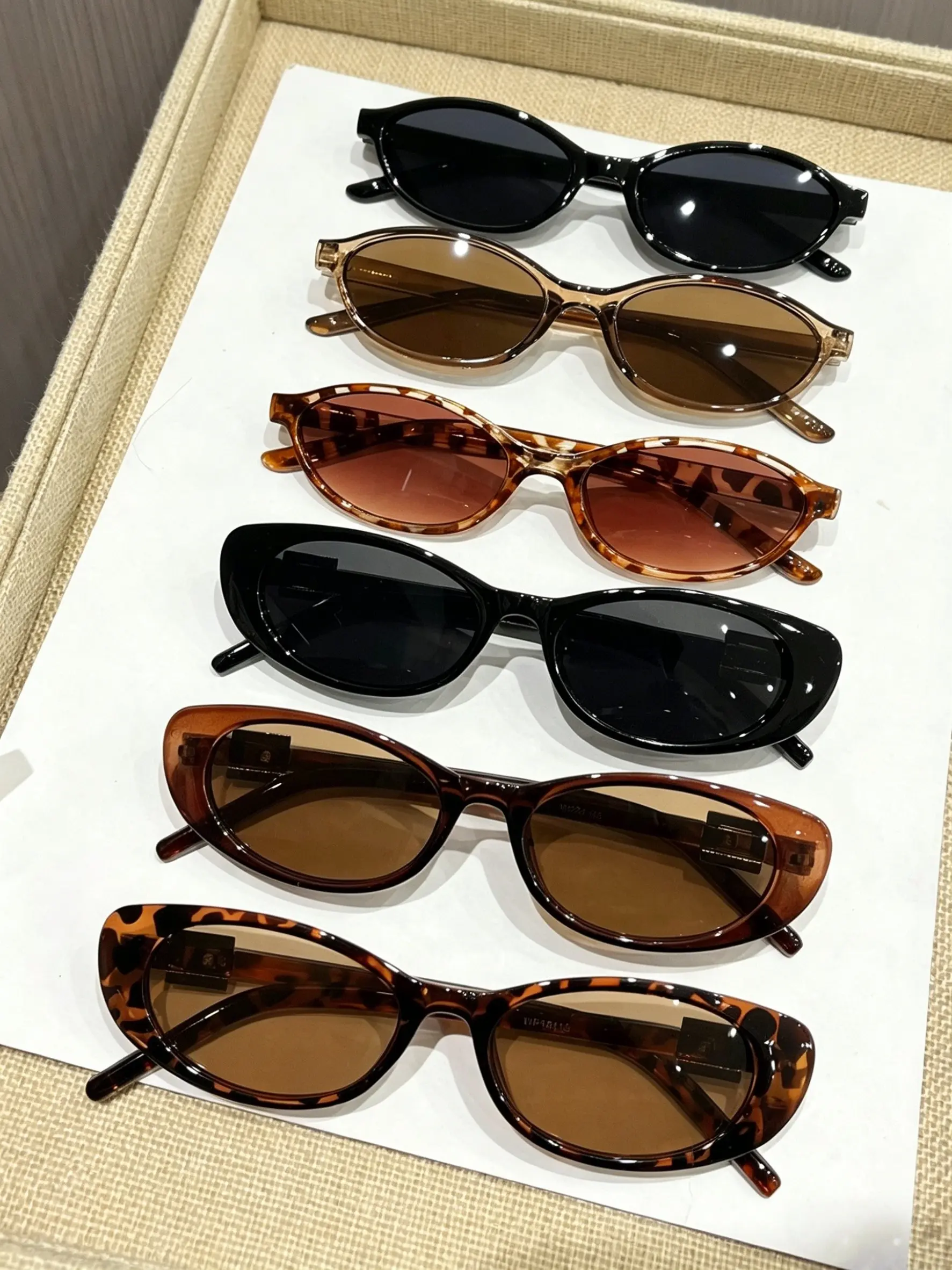 6pcs Cat Eye Square Fashion Stylish Glasses Set, Unisex  display picture 1