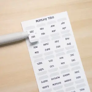 Monthly Tabs – Minimal Planner Labels for Hobonichi, Journals, and Notebooks (Months + Extras)