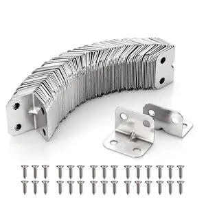 4-hole 90-degree Angle L-bracket, Corner Bracket, Angle L Bracket, Suitable for Table, Chair, Cabinet, Wardrobe, Sturdy Bracket