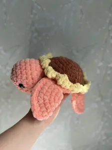 Sunflower Sea Turtle Crochet Plushie