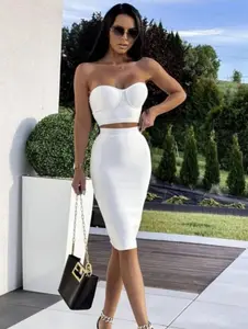Women Bandage 2 Pieces Sexy Party Dress