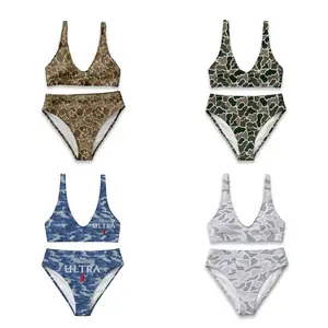 [Summer Deal]  Vintage Duck Camo Style Casual Bikini,Women's Casual Bikini, Summer Vacation Outfits