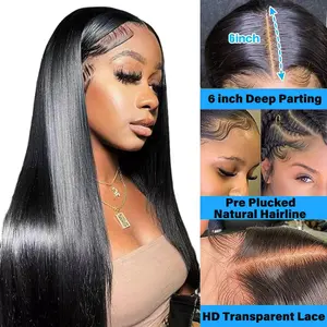13x6 13x4 HD Transparent Lace Frontal Virgin Raw Hair Wigs Peruvian Hair Wigs Cuticle Aligned Hair Lace Front WIgs For Black Women hd transparent lace front