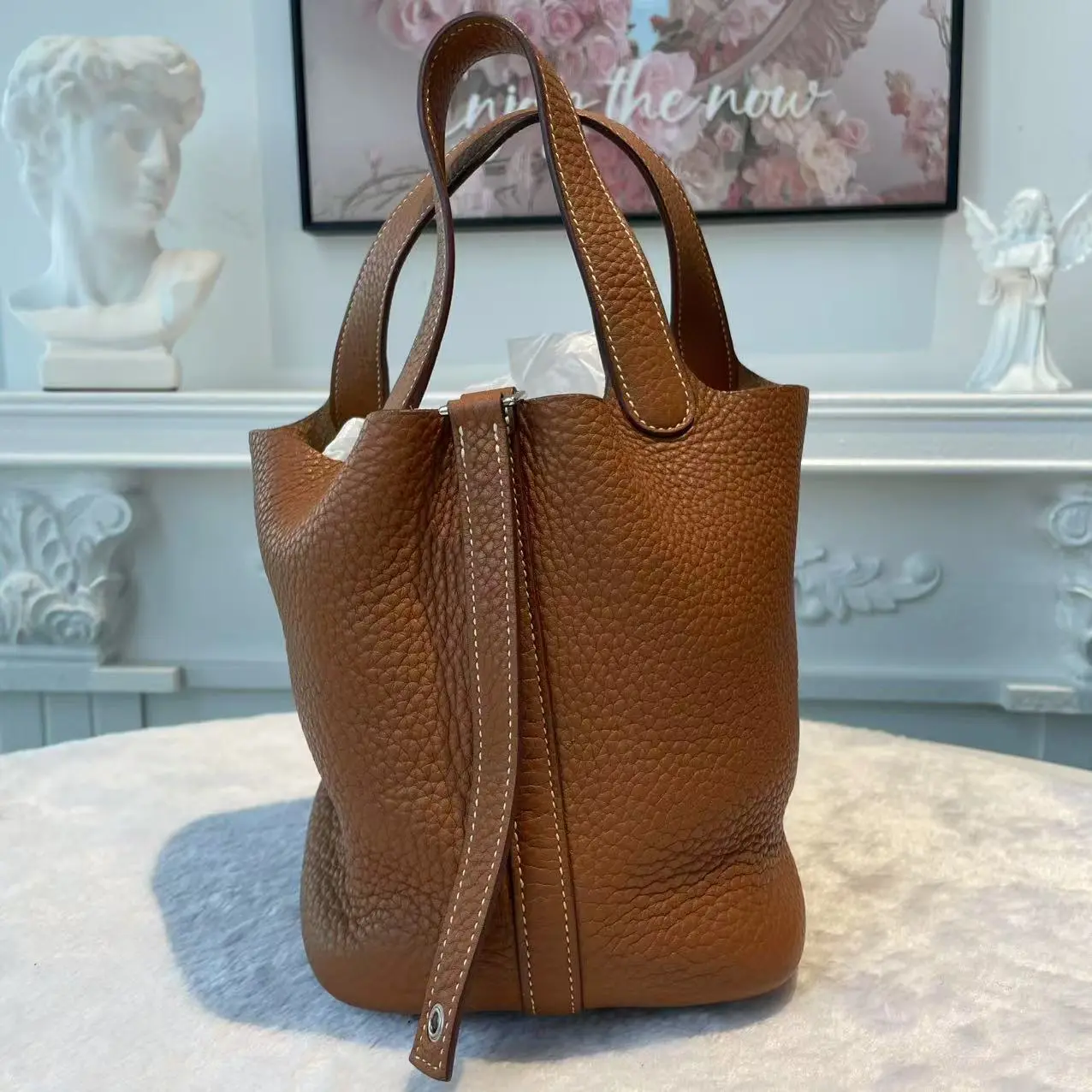 Pre-owned HERMÈS Leatehr Top Handle Bag JMBJ1101505016 Picotin 18 Top Handle Bag
