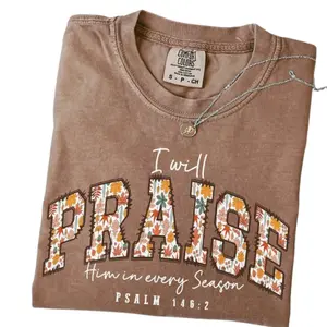 Comfort Colors I Will Praise Him In Every Season Jesus T-Shirt, Christian Tee, Grateful Jesus Christian Shirt, Family Shirt