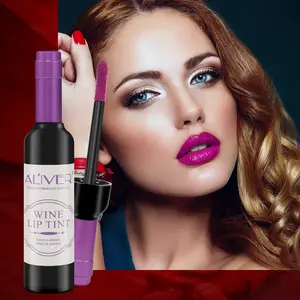 Aliver Wine Lip Tint Set Long Lasting & Waterproof, High Pigmentation, Satin Finish, Moisturized, Sparkly Lip Gloss, Crystal Waterproof Cosmetic Makeup Lipstick