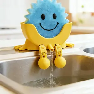 Cute Sponge Holder with Drainage – Funny Kitchen Sink Organizer