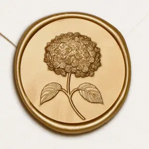 Wax Seal Stickers -  Hydrangea Floral Wedding Invitation Envelope Seal Stickers, 50 count Self- Adhesive Botanical Stickers,  for Invitation, Christmas,  Wrapping (Antique )