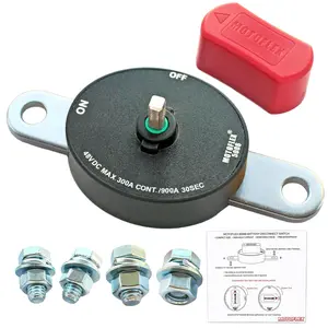 Side post battery disconnect switch for gm car truck marine rv battery switch 12v48v power cut off high current 300a900a waterproof onoff removable knob