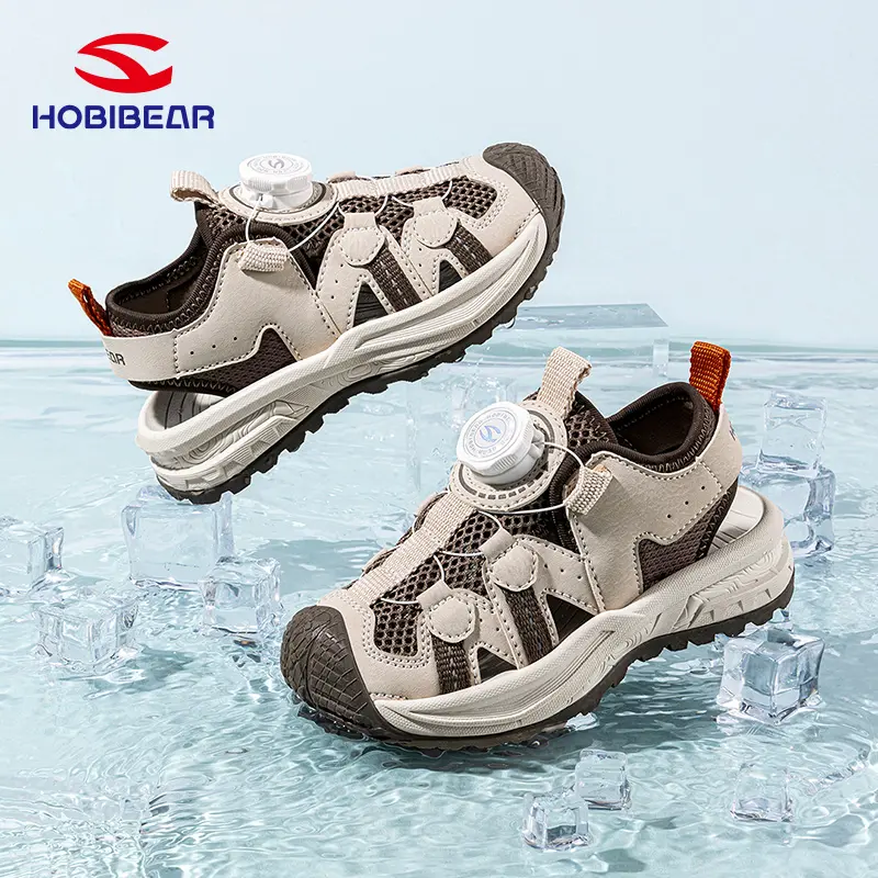HOBIBEAR Kids’ Sporty Closed-Toe Sandals, Breathable Mesh Sneakers - Boys’ and Girls’ Running Water Shoes for Summer Sports & Outdoor Use, Sporty Sandals
