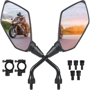 Motorcycle Mirrors, ATV Mirrors with 7/8" Handlebar Mount Compatible With Motorcycle,Scooter,Moped,ATV,Snowmobile,Dirt Bike,Cruiser,Chopper