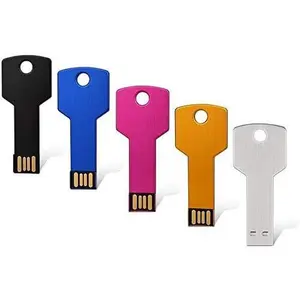 USB Flash Drives 5 Pack 64GB USB 2.0 Metal Thumb Drives  Jump Drive Memory Stick Key Shape for Students,Office,Company- Multicolor