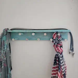 SRWS Rustic Scarf & Sweater Rack with Shelf 6" x 24" for Kitchen Bathroom or Restroom Decor Organiser