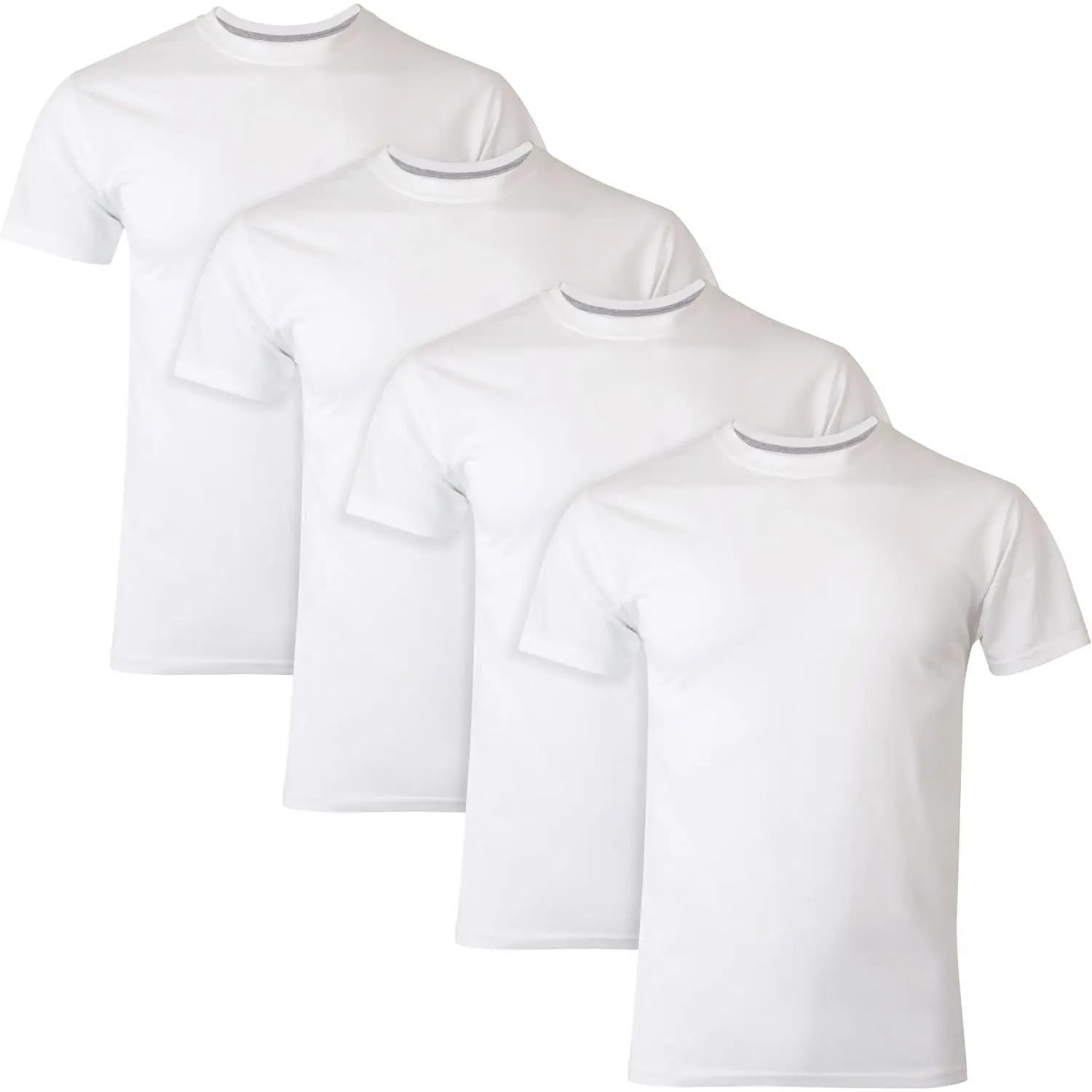 Hanes Men's Undershirts T-Shirt Pack, 4-Pack, ComfortBlend Moisture-Wicking Tees for Men, Crewneck T-Shirt, Slim Fit