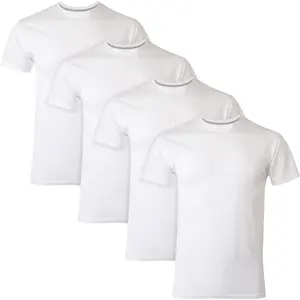 Hanes Men's Undershirts T-Shirt Pack, 4-Pack, ComfortBlend Moisture-Wicking Tees for Men, Crewneck T-Shirt, Slim Fit