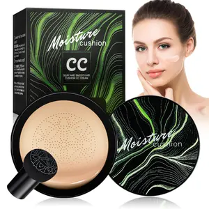 Air Cushion CC Cream Mushroom Head Foundation, Tremella Extract, Centella Extract, Vitamin E, Moisturizing Super Think BB Cream Makeup Long Lasting Matte Concealer
