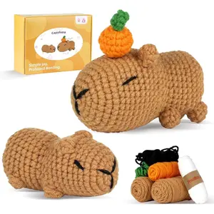 Crochet kit for Beginners,Knitting kit,Equipped with Step-by-Step Video tutorials, Adult Junior Crochet kit,Crochet  kit(2pack Capybara)