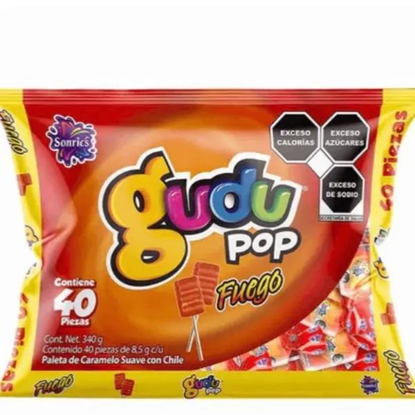 Gudu Pop Fuego Snack Paleta, 40-Piezas /340g