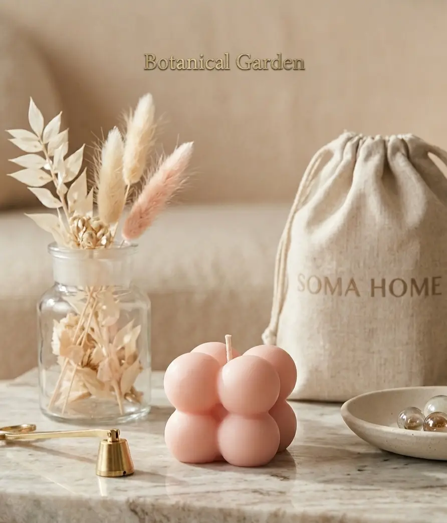 Aesthetic Geometric Bubble Soy Candle | SOMA HOME