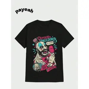 Payeah  Cool Captain Spaulding's Ice Scream Halloween Casual Digital Print  Pure Heavy Cotton T Shirt