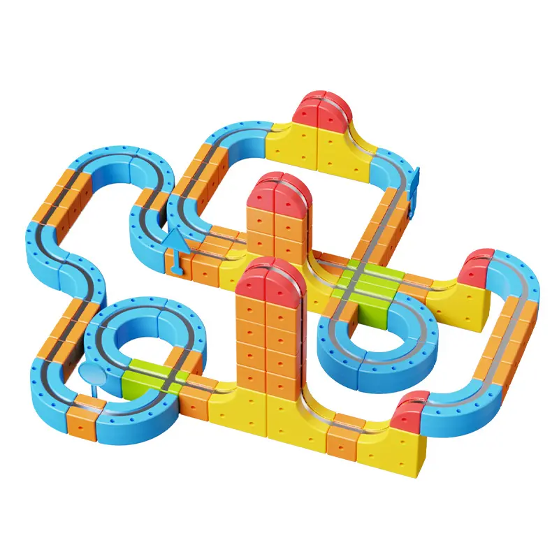 Unisex Magnetic Levitation Track Set - Anti-Gravity Marble Run Roller Coaster, Auto-Drive Electric Train, STEM Building Toy with Magnetic Tiles Set, Educational Gift for Ages 6+ Kids