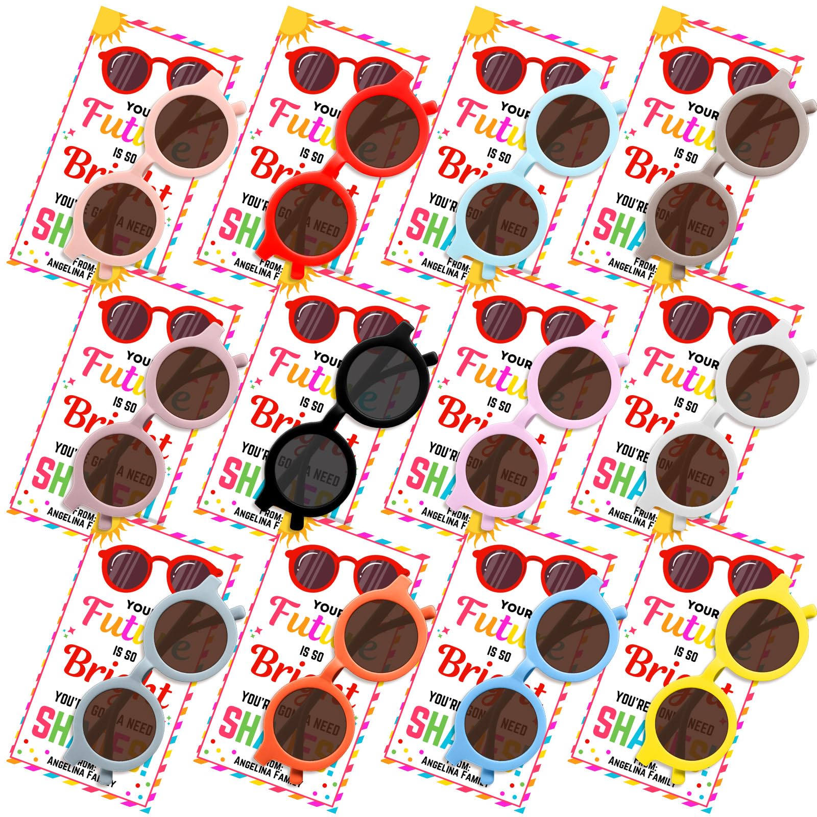 24/48Pcs Kids Graduation Party Sunglasses Preschool Student Class Present with Blessing Cards Kindergarten Graduation Favors for Graduation Party Ceremony Wedding Birthday End of The Year Class Gift Exchange Star