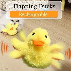 USB Rechargeable Electric Cat Toy - Lifelike Duck with Flapping Wings, Interactive Plush Pet Teaser for All Breed Sizes, Durable Chew-Friendly Material, USB Rechargeable Toy | Playful Design | Durable Construction, Toys for Cats pet gift