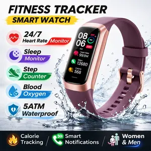 Fitness Tracker with 24/7 Heart Rate, Blood Oxygen Blood Pressure Sleep Monitor, Activity Trackers 5 ATM Waterproof,Step Calorie Counter Pedometer Health Smart Watch for Women Men
