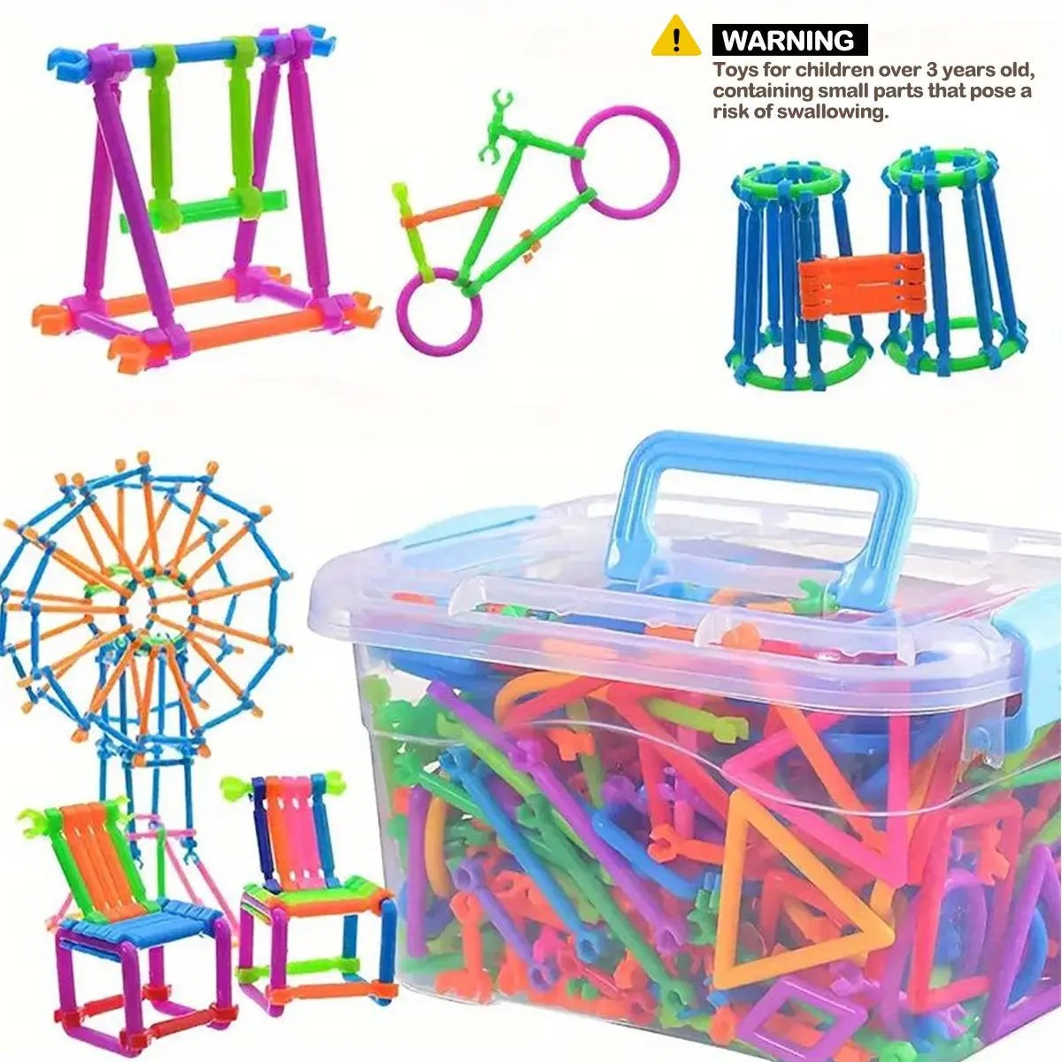 Random Color & Shape Magic Wand Building Block Set, Assembly Building Blocks, Creative Building Blocks, Geometry Building Blocks, 200pcs/set Educational Engineering Toy, Gift for Birthdays and Holidays