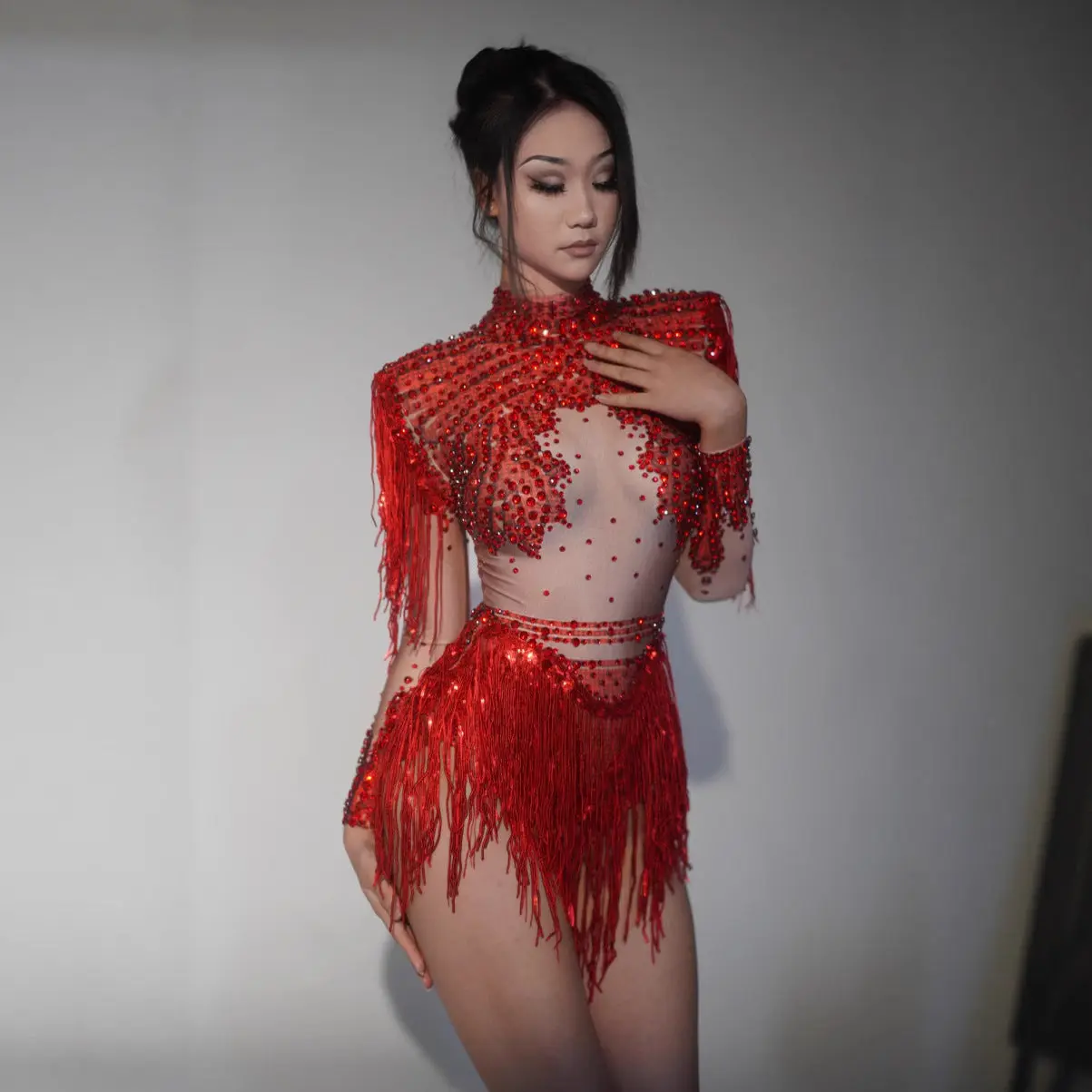 Women's Short-Length Dancing Wear, Sexy Bar Dance Dress