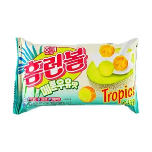HAITAI Melon Milk Puff Snack 49g - Korean Sweet Creamy Pastry Bites
