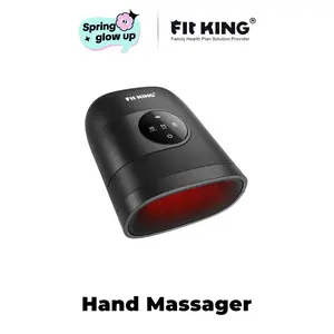 【FIT KING】Hand Massager with Heat for Hand Massage and Finger Relief - Cordless & Portable & Touch Screen -  Gifts for Women Men Parents - Black Comfort