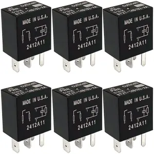 6-Pack 8T2T-14B192-AA Relay 12VDC 30A 4-Pin SPST Automotive Relay - Compatible with Select Ford F-150, Explorer Vehicles - Fixes Fuel Pump, Cooling Fan & P0230/P0691 Errors
