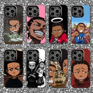 Unique Artistic Design Phone Case R-Riley Freeman Anime B-Boondocks Phone Case for IPhone 17 16 15 14 13 12 11 Pro Max Plus Air Black Candy Matte Shockproof Cover Protective Drop-proof Retro Stylish Christmas Gift