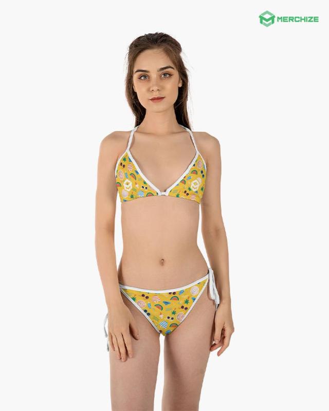 [Made-to-Order] Coor Banquet American Flag Triangle Beach Bikini, Timeless Appeal, Simple and Clean, Vintage Fashion, Classic