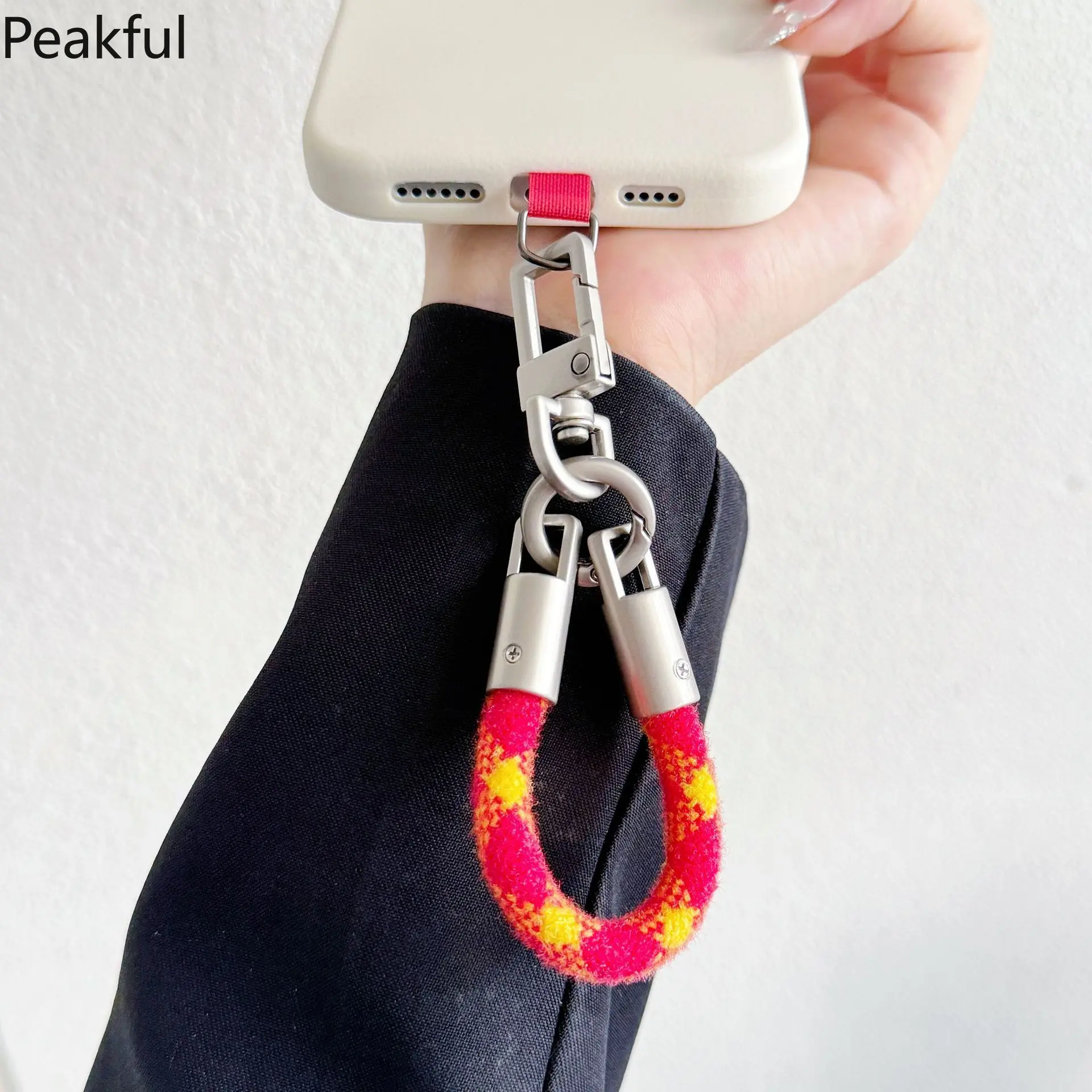 Ring Buckle Mobile Phone Lanyard, Thumb Lanyard 360° Rotating Bidirectional Ring buckle Mini Finger Anti-loss Lanyard Pendant