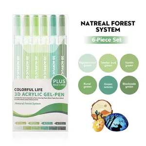 Artistic Gel Pens Set, 6-Piece Multi-Theme Colors, Rich Pigmentation, Smooth Ink Flow, Ideal for Various Creations, Perfect Gift for Artists, Drawing Pens Set